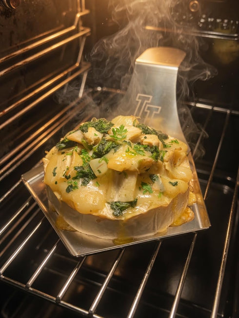 1 Brie Cheese Platter with Serving Knife I Easily Smoke Brie Cheese I Perfect for Smoker, Grill, & Oven I Dishwasher
