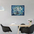 Farmhouse Navy Blue Daisy Flower Decor, Rustic Floral Butterfly Wall Art Canvas Painting Prints for Bathroom Bedroom