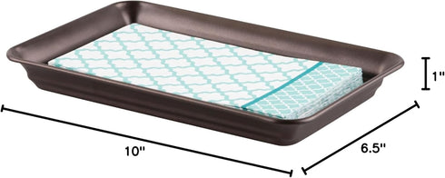 iDesign Metal Vanity Tray, Non-Slip Guest Towel Board for Cosmetics, Makeup, Jewelry, Keys, Bathroom, Kitchen, Office,