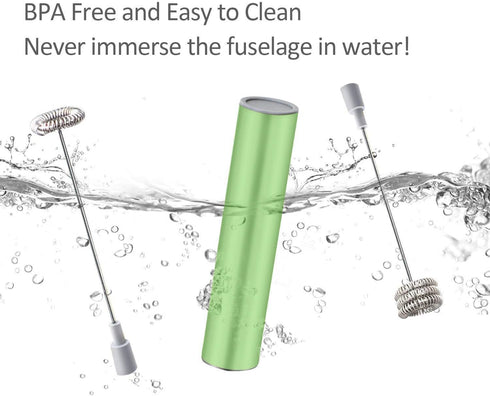 Electric Milk Frother Handheld, Travel Coffee Drink Mixer, Batteries Included, 304 Stainless Steel Whisk, Egg-Grass
