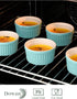 DOWAN Ramekins Set of 6, 4 oz Porcelain Ramekins for Baking Souffle, Oven Safe, Classic Style, Blue