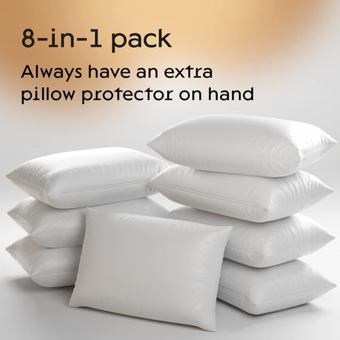 Niagara 2 Pack Standard Pillow Protectors - Zipper, Premium Cotton Sateen Blend, 20x26 Inches