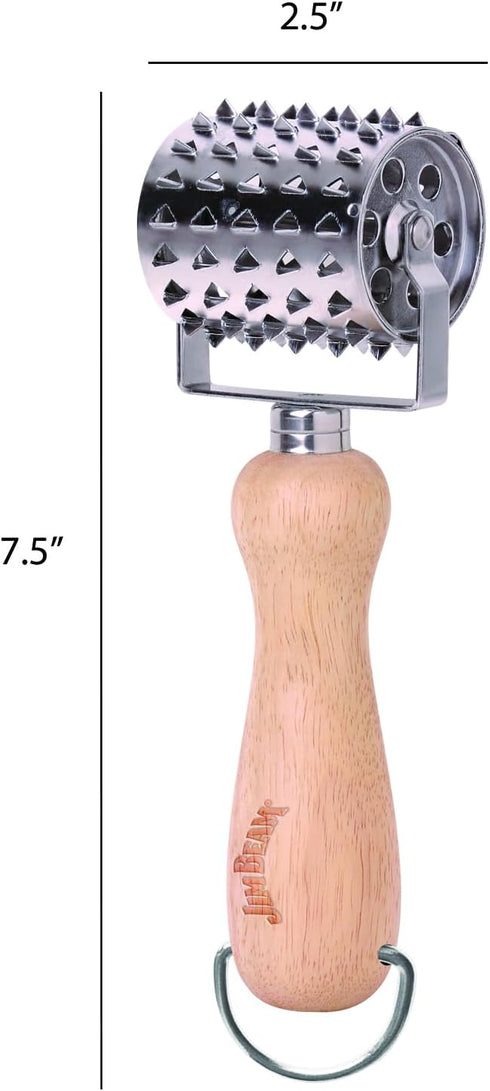 Style Asia Jim Beam JB0150 Vintage Style Rolling Meat Tenderizer, Silver
