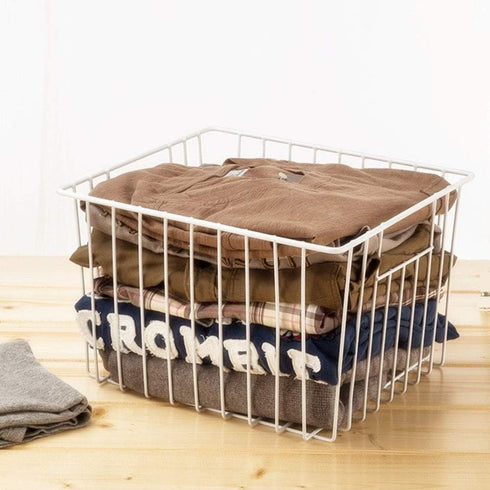 SANNO Wire Baskets Storage for Refrigerator Freezer, Metal Organizing Bins with Handles for Kitchen