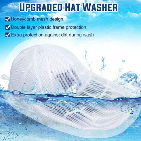 Hat Cleaner - Hat Cage for Washing, Laundry Wash Bags for Baseball Caps, Cap Washer Frame for Washing Machine or