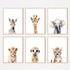 Wodkwq Nursery Wall Art Safari Animal Canvas Prints Baby Girl Boy Room