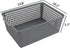 Gloreen 3 Pack Large Plastic Storage Baskets, Multipurpose Organizer Baskets in Grey