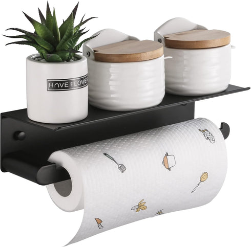 Paper Towel Holder Wall Mount for Kitchen, Self-Adhesive Paper Towel Holder with