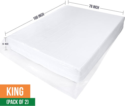 Utopia Home Mattress Bag for Moving King Size (Pack of 2), 2 Mil Thick Mattress Storage Bag, Plastic Mattress Cover, Fits Mattresses up to 14 Inches by Utopia Home