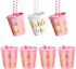 Boao 8 Pieces Bride Shot Glass Necklace, Bachelorette Shot Glass with Gold Foil for Wedding Party Decor