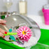 3-in-1 Set, Vigar Flower Power Kitchen Sink Caddy Flower-Shaped Dish Brush, Sponge, Fence-shaped Holder and Suction