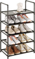 Vockot 5 Tier Stackable Small Shoe Rack,Narrow Sturdy Shoe Shelf Organizer, Non-Woven Fabric