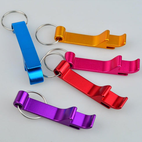 16 pcs Metal Bottle Opener in 8 Colors, Aluminum Pocket Claw Bar Soda Beverage Beer Keychain with Split Key Ring