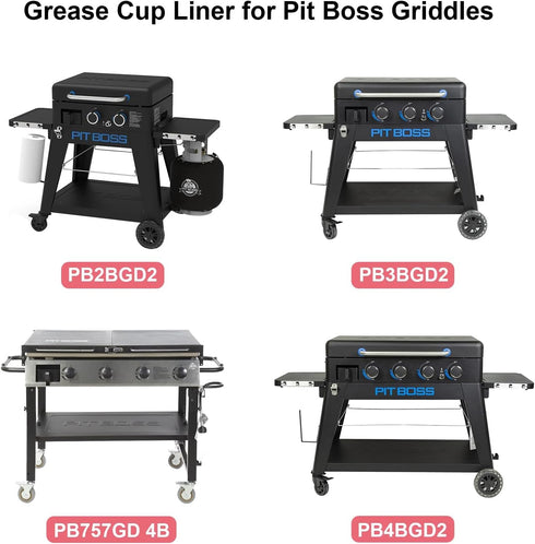 10-Pack 2/3/4 GGC1643M GGC1643L GGC2241L Grill Grease Cup Catcher with Aluminum Drip Pans Liners for Pit Boss Burner