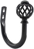 2 Pack Curtain Holdbacks, ULIFESTAR U Shaped Wall Mounted Tieback Hooks for Home Decor (Black)