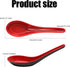 2PCS Asian Soup Spoons, Chinese Japanese Miso Ramen Wonton Dumpling Pho Rice Noodle Soba Soup Spoons, Red and Black Melamine Spoons