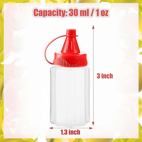 4 1 oz Samll Pieces Mini Ketchup and Mustard Bottles, Ketchup Bottle for Lunch Box Accessories, Tiny Condiment Squeeze