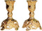 Taper Candle Holders with Deluxe Engraved Design, Set of 2 Premium Gold Candlestick Holders