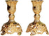 Taper Candle Holders with Deluxe Engraved Design, Set of 2 Premium Gold Candlestick Holders