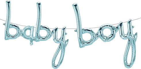 Tellpet Baby Boy Balloons, Blue Baby Boy Letter Balloon for Baby Shower Decorations