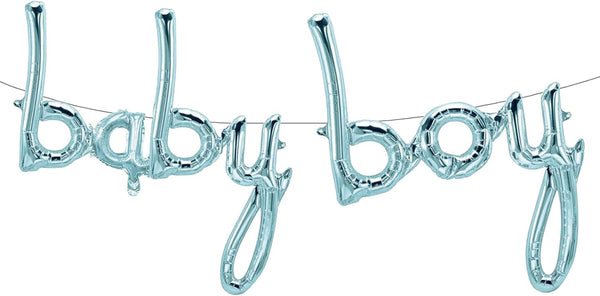 Tellpet Baby Boy Balloons, Blue Baby Boy Letter Balloon for Baby Shower Decorations