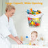 Bath Toy Organizer Large Capacity Mesh Storage with Wide Opening, Quick Release Bottom Zipper, Wall-Mounted & Foldable