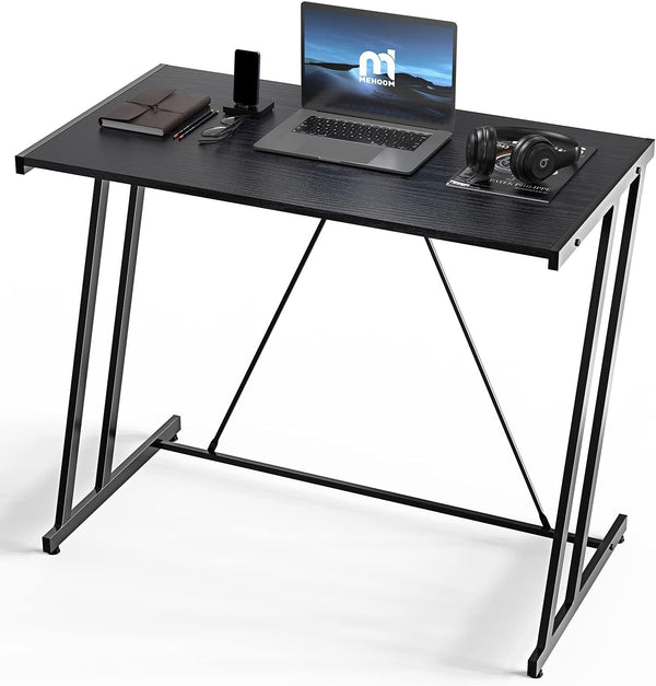 Mehoom Computer Desk: Modern Simple Design Study Desk for Home Office, Small Space, 35.4" Black Corner Desk