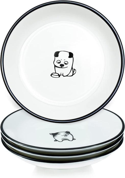 Cute Cartoon Dog Ceramic Seasoning Dishes, Sauce Dish, 5'' Dipping Bowl for Kitchen