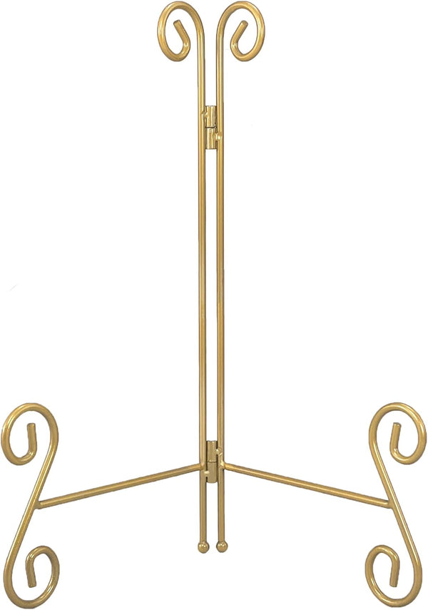 Gold 12 Inch Plate Stand, Heavy-Duty Decorative Plate Holder for Displaying Platters, Photos, Frames, Books