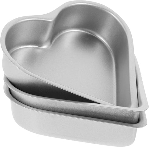 Heart Baking Pans, 3pcs Bakeware Cups for Jelly, Chocolate, Cheesecake, Non-stick Metal Kitchen