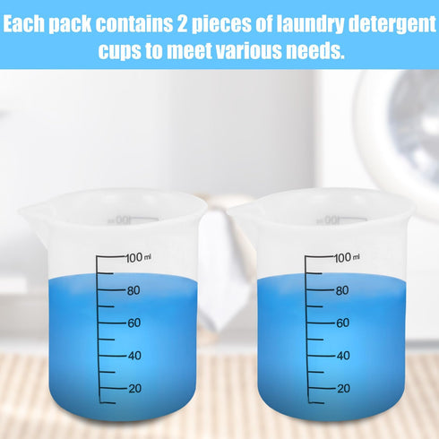 XIHIRCD 2pcs Laundry Detergent Cups, Handy Soap Measuring Cup Silicone Liquid Measuring Cups Practical Liquid Detergent