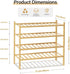WKWKER 4-Tiers Bamboo Shoe Rack Stackable Free Standing Shoe Racks Portable Shoe Storage Organizer Stackable Shelf