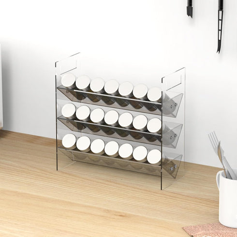 WUIVIUT Spice Rack Organizer for Cabinet, Kitchen Countertop Shelf Organizer for Spice Jars with Clear Acrylic