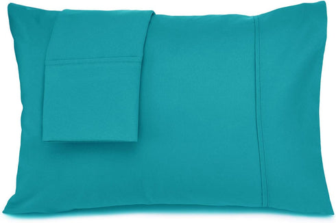 Nestl Body Pillow Cover, Soft Lightweight Teal Microfiber 20x54 Inches, Set of 2