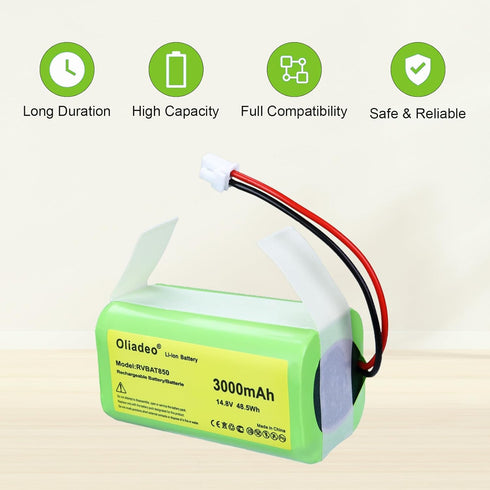 RVBAT850 Replacement Battery for Shark Ion Vacuum - AV1010AE, AV2501S, RV1001AE, RV2001, RV850 & More