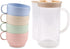 Lnrkai 5Pcs Camping Cups Plastic Set with Handle, Lightweight Reusable Breakfast Mugs for Juice, Coffee, Tea