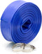 WWD POOL 1-1/2" x 50' Heavy Duty Backwash Hose with Clamp - General Purpose PVC Lay-Flat Water Discharge