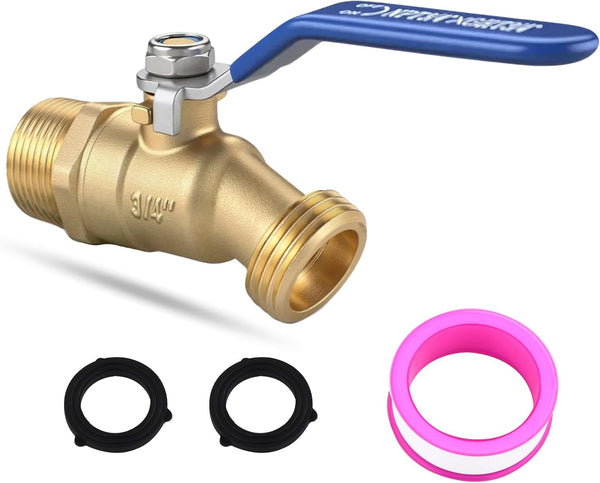 3/4" NPT Brass Male Hose Bib, Heavy Duty Outdoor Hose Spigot/Faucet, Lead-free,