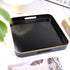 13"*13" Black Square Decorative Tray with Handles, Versatile Serving Tray for Coffee Table, Ottoman, Ideal for Serving