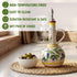 18 oz 2 Ceramic Olive Oil Dispenser Bottle - Hand-Painted Italian Kitchen Decor Oil Cruet with Spouts, Silicone Funnel