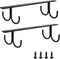 Mocoum Rustic Under Cabinet Mug Rack, 2 Pack Black Cup Holder with 8 Hooks for Mugs and Kitchen Utensils