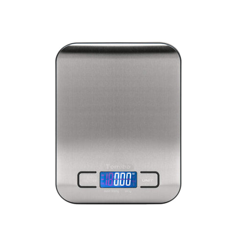Digital Kitchen Food Scale 11 lb, Grams and Ounces, Small Stainless Steel Backlit, Batteries Included.