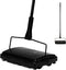 Yocada Carpet Sweeper Cleaner for Home Office, Low Carpets, Pet Hair Dust Scraps Cleaning with Brush (Black)