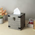 GoCraft Wooden Tissue Box Holder, Square Facial Paper Tissue Box Cover for Bathroom Vanity, 5.75" X 5.75" X 6.5"