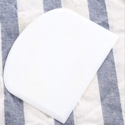 2 Pieces Dough Scraper - Flexible Plastic Bowl Scraper, Food-safe Dough Cutter for Multipurpose Food Scrapping, White,