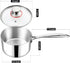 TeamFar 1qt Saucepan with Lid, Stainless Steel Tri-ply Small Cooking Pot Sauce Milk Pan with Ergonomic Handle, for Induction/Gas/Electric/Ceramic, Healthy & Heavy Duty, Dishwasher Safe by TeamFar
