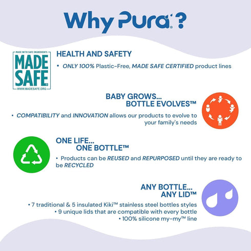 16oz/473ml Pura Sport Insulated Bottle w/Sleeve & Silicone Big Mouth Top - Stainless Steel, Warm & Cold, Leak-Proof
