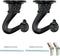 Hxchen 38mm/1.5" Heavy Duty Ceiling Hooks - Swag Hook with Steel Screws for Hanging Plants, Black (2 Sets)