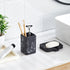 INIUNIK Set, Toothbrush Holder and Soap Dish Resin Toothbrush Cup Bathroom Cup Tumbler Marble Design, Self Draining Bar