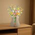 Yeconire Set Set, Wooden Vase for Lego Flowers, Vase Building for Roses, Wood Puzzle Vase for Lego Flower Bouquet